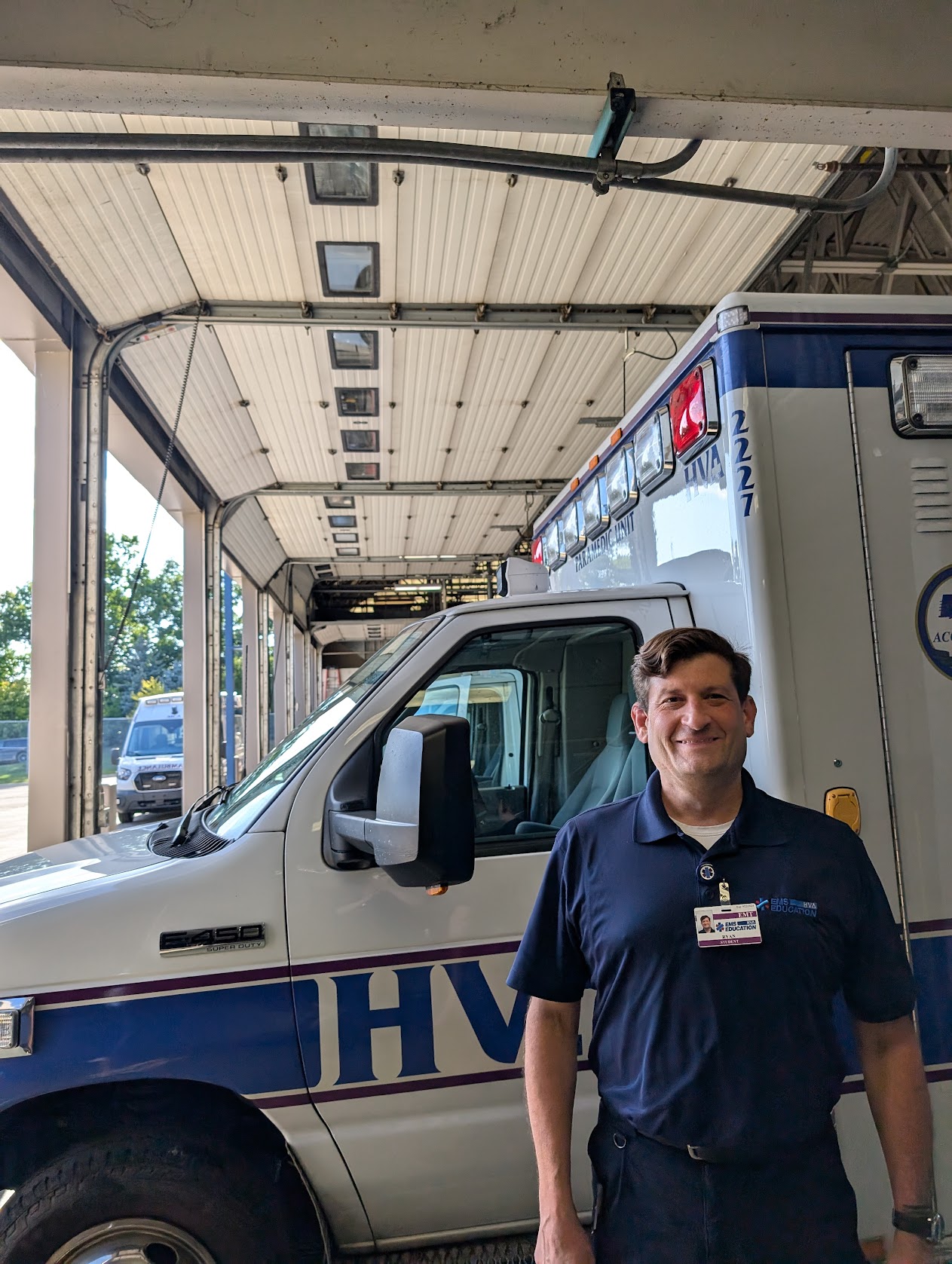 Ry4an in front of an Ambulance